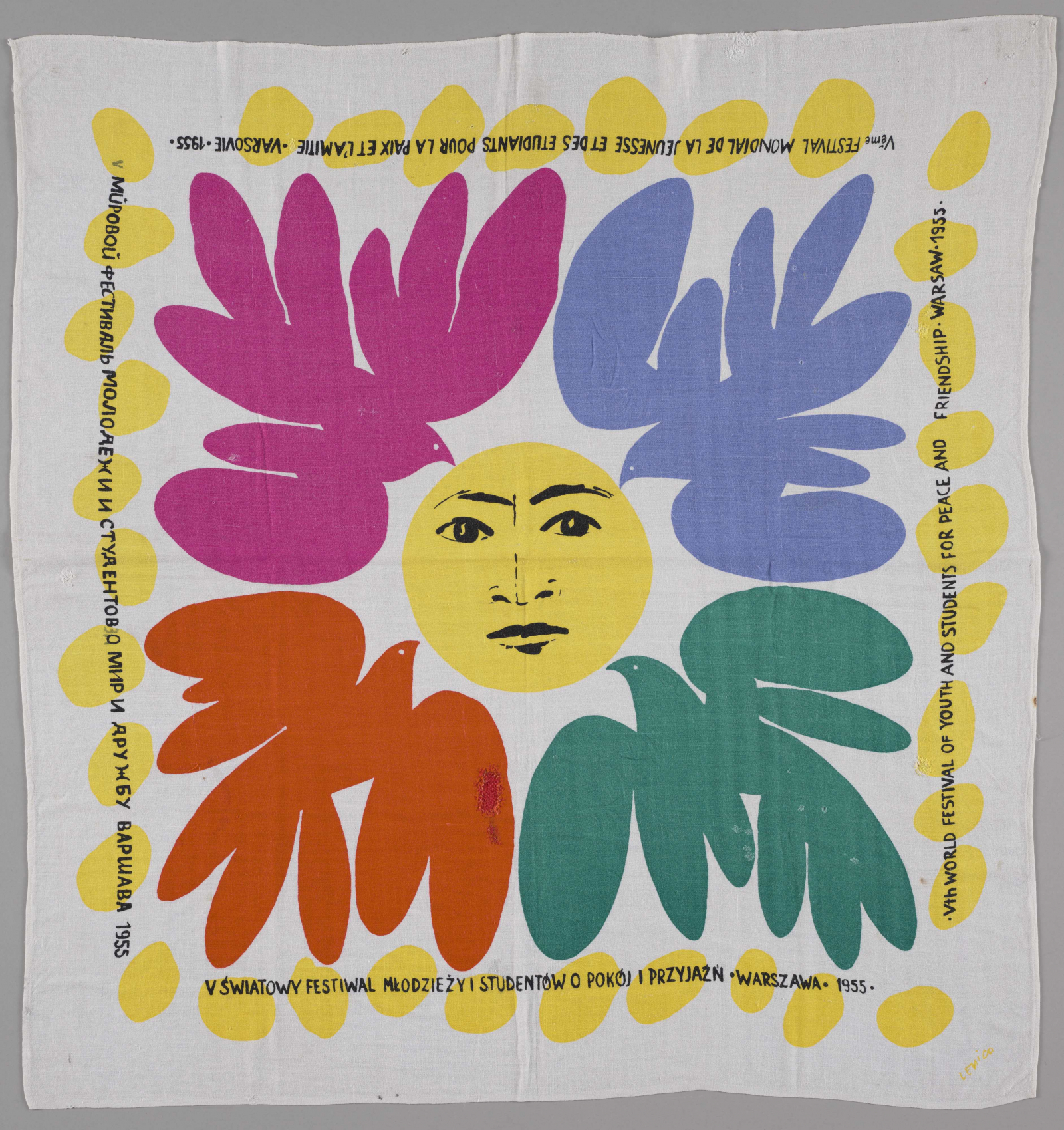 Chusta pamiątkowa proj. Jana Lenicy, 1955, Muzeum Warszawy