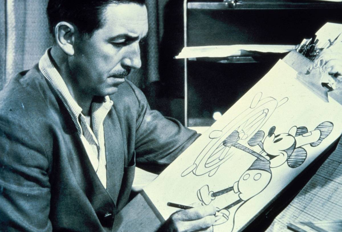Walt Disney i szkic Myszki Miki